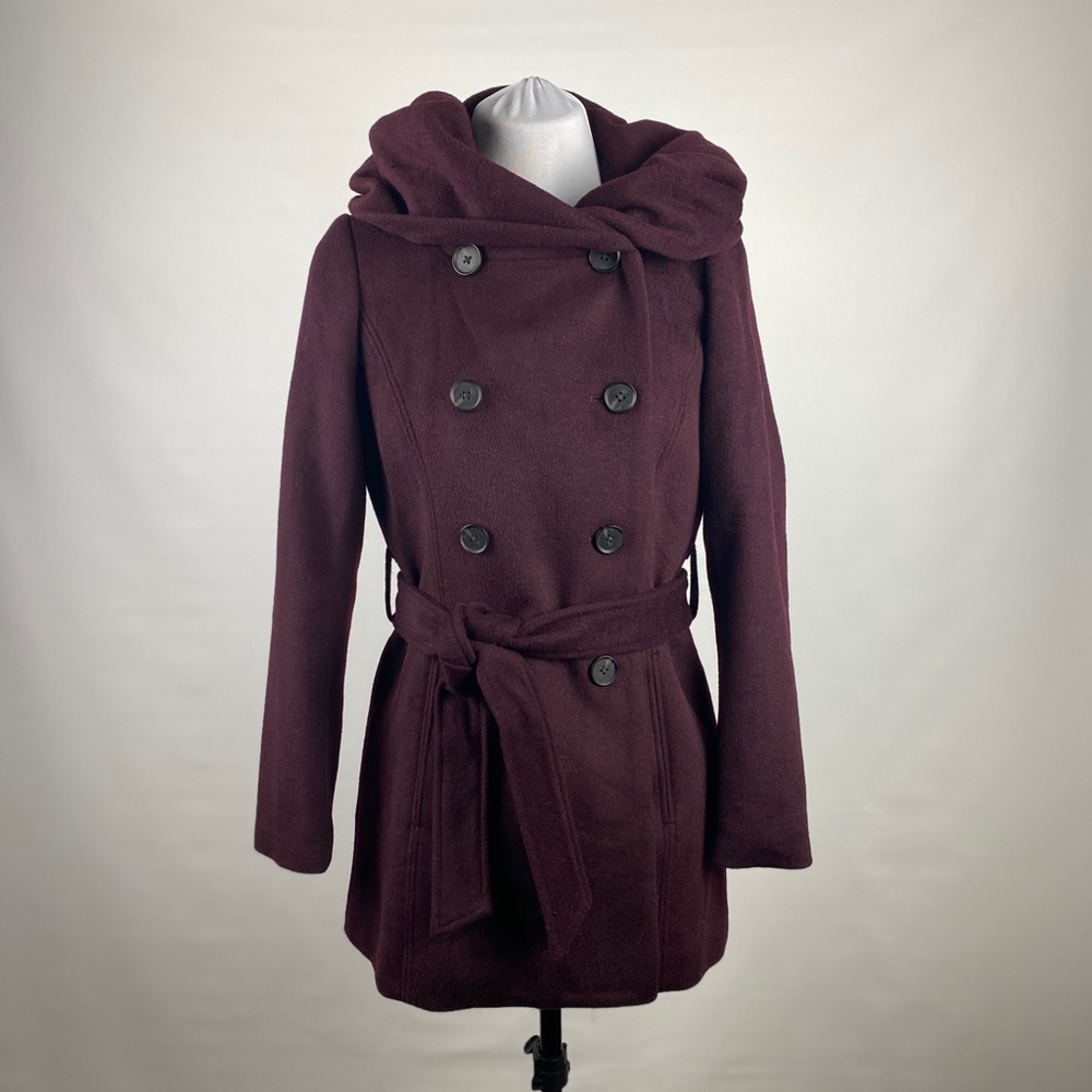 Banana Republic Funnel Neck Wrap Wool Blend Coat